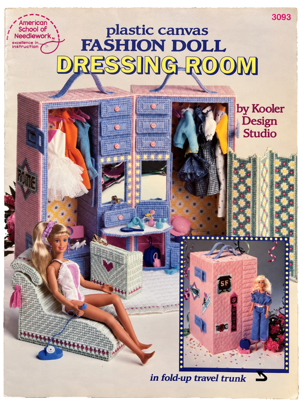 NEW American School Needlework Barbie Dressing Room Travel Trunk Pattern Book